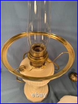 Model B-75 Aladdin Alacite Glass Lincoln Drape Oil Lamp Electric w Alacite Shade