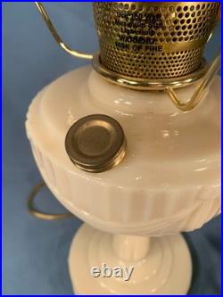 Model B-75 Aladdin Alacite Glass Lincoln Drape Oil Lamp Electric w Alacite Shade