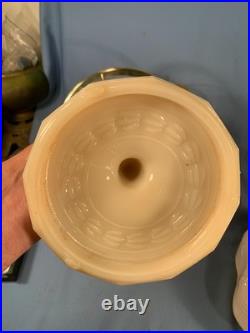 Model B-75 Aladdin Alacite Glass Lincoln Drape Oil Lamp Electric w Alacite Shade