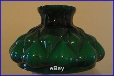 NEW 10 Cased Green Glass Embossed Artichoke Oil Kerosene Lamp Shade for Aladdin