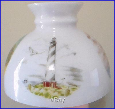 NEW Aladdin 10 Glass Oil Kerosene Student Lamp Lighthouse Shade 4 Scenes M544