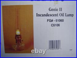 NIB Aladdin Oil Lamp Genie II withKerosene Burner, Gallery, Chimney, Mantle