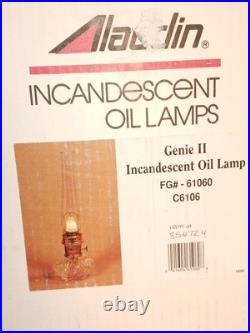 NIB Aladdin Oil Lamp Genie II withKerosene Burner, Gallery, Chimney, Mantle