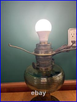 NICE Antique 1937 Aladdin B82 Dark Amber Beehive Lamp Electrified #501-11 Shade
