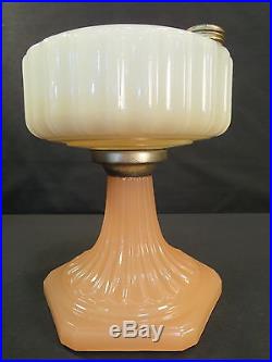 NICE C. 1936 ALADDIN B-126 MOONSTONE ROSE CORINTHIAN KEROSENE OIL LAMP USA