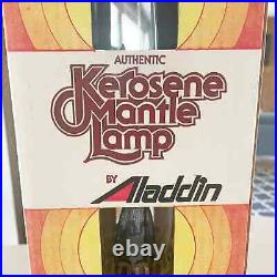 NOS Aladdin Authentic Kerosene Mantle Lamp Silver Glass 20 Tall Vintage