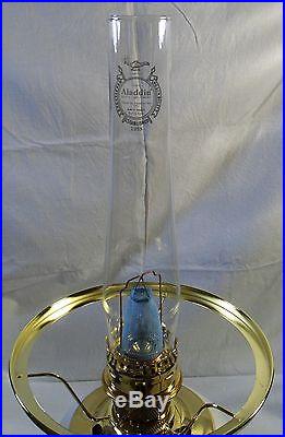 NOS Aladdin Blue Floral MajesticTable Lamp Kerosene Lamp Oil Retired Model