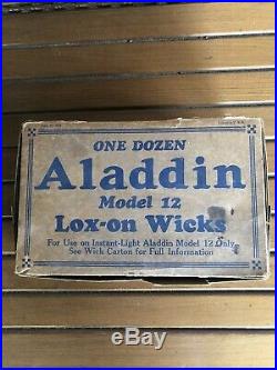 NOS Carton Of 12 Aladdin Model 12 Oil Kerosene Lamp Wicks In Originol Carton