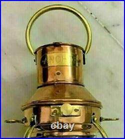 Nautical Brass Anchor Oil Lamp Nautical Maritime Ship Lantern Boat Copper