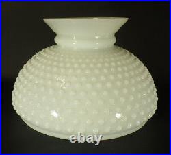 New 10 Fitter Opal White Milk Glass Hobnail Student Lamp Shade USA Made #SH162