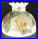 New 10 Painted Crimped Student Lamp Shade English Roses Scene, Cream Background
