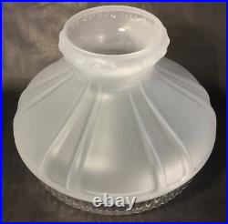 New 10 Satin Crystal Etched Glass Oil Lamp Shade #601 Style fits Aladdin #SH570