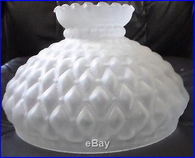 New 10 Satin Glass Diamond Quilted Quilt Oil Kerosene Lamp Shade fits Aladdin