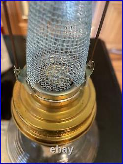 New ALADDIN Clear GLASS OIL LAMP Loxon Mantle CHIMNEY Missing Model 23 BURNER