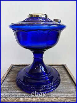 New Aladdin Cobalt Blue Alexandria Lamp with Nickel Burner Chimney Mantle