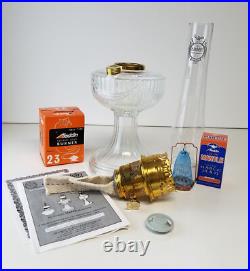 New Aladdin Lamp Clear Short Lincoln Drape #C6192 with brass burner NOS