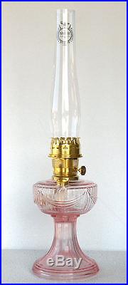 New Aladdin Mantle Lamp Company Depression Pink Short Lincoln Drape Lamp #C6188