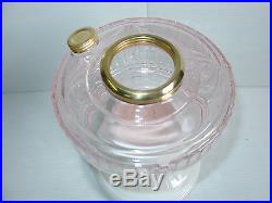 New Aladdin Mantle Lamp Company Pink over Opal Short Lincoln Drape FONT ONLY