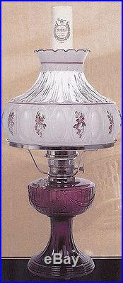 New Aladdin Mantle Lamp Company Purple Amethyst Short Lincoln Drape Lamp #C6183