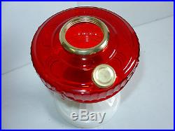 New Aladdin Mantle Lamp Company Ruby Red over Opal Short Lincoln Drape FONT ONLY