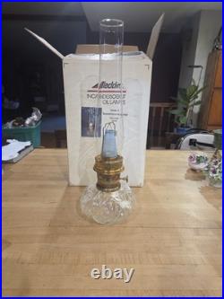 New Vintage Aladdin Genie II Clear Glass Incandescent Oil Lamp G6106 Unfired Box