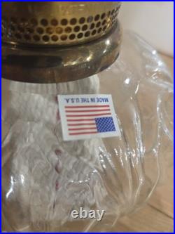 New Vintage Aladdin Genie II Clear Glass Incandescent Oil Lamp G6106 Unfired Box