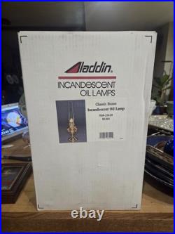 New in Box Vintage Aladdin Classic Brass Incandescent Oil Lamp B2301 FG-23120