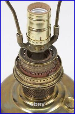 Newly Wired Electrified Pair of Aladdin Model 12 Brass Mantle Kerosene Oil Lamp