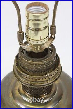 Newly Wired Electrified Pair of Aladdin Model 12 Brass Mantle Kerosene Oil Lamp