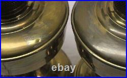 Newly Wired Electrified Pair of Aladdin Model 12 Brass Mantle Kerosene Oil Lamp