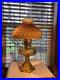 Nice Aladdin 24 Corinthian Amber Oil Lamp With Quilted Puff Shade & Wick