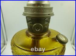 Nice Aladdin Amber Glass Washington Drape Oil Lamp / Model C Burner