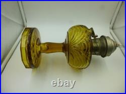 Nice Aladdin Amber Glass Washington Drape Oil Lamp / Model C Burner