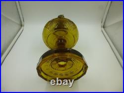 Nice Aladdin Amber Glass Washington Drape Oil Lamp / Model C Burner