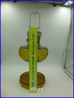 Nice Aladdin Amber Glass Washington Drape Oil Lamp / Model C Burner