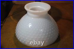 Nice Antique Aladdin Model 12 Electrified Oil Lamp WithMilk Glass Hobnail Shade