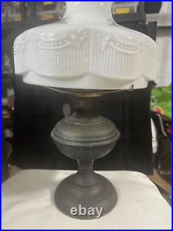 Nice Looking Old ALADDIN No. 6 Oil Lamp withWhite Satin Glass Shade Vintage