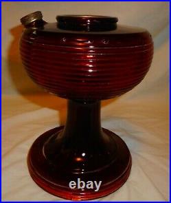 Nice Vintage ALADDIN Ruby Red BEE HIVE Kerosene Oil Lamp Base Only