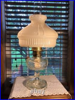 Nice Vintage Aladdin Washington Drape 24 Pedestal Oil Lamp With Wick & Shade
