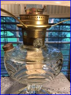 Nice Vintage Aladdin Washington Drape 24 Pedestal Oil Lamp With Wick & Shade
