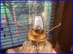 Nice Vintage Aladdin Washington Drape 24 Pedestal Oil Lamp With Wick & Shade
