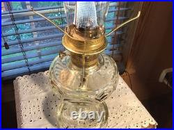 Nice Vintage Aladdin Washington Drape 24 Pedestal Oil Lamp With Wick & Shade
