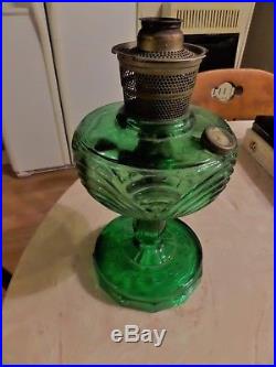 OLD Aladdin Emerald Green Washington Drape Kerosene Oil Table Lamp Exc. Cond