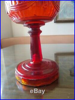 ORIGINAL 1941 Aladdin Ruby Red Lamp Tall Lincoln Drape Oil Lamp