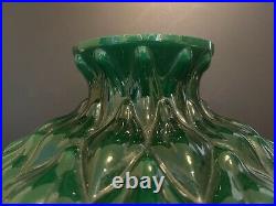 ORIGINAL Aladdin 202 Artichoke Green Cased Glass Oil Kerosene Lamp Shade