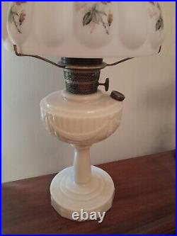 ORIGINAL PINK ALACITE TALL Lincoln Drape Aladdin Kerosene Lamp Complete withShade