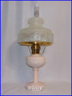 ORIGINAL PINK ALACITE TALL Lincoln Drape Aladdin Oil Lamp Complete with #501 Shade