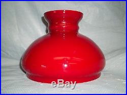 Oil Lamp Kerosene Student Lamp Shade Cherry Red Cased Glass Font Aladdin