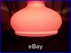 Oil Lamp Kerosene Student Lamp Shade Pink Cased Glass Font Aladdin