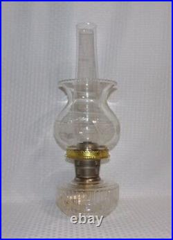 Old Aladdin CLEAR Lincoln Drape SHELF Oil Lamp with Fancy-Cut Clear Shade